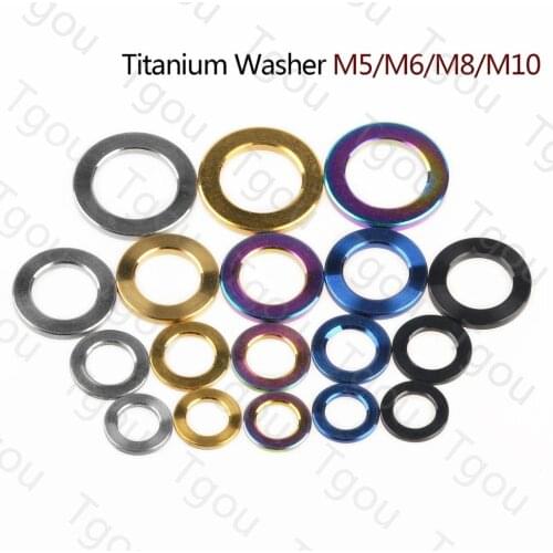 Tgou Titanium Washer M4 M5 M6 M8 M10 Flat Gasket for Bicycle Motorcycle 1Pcs