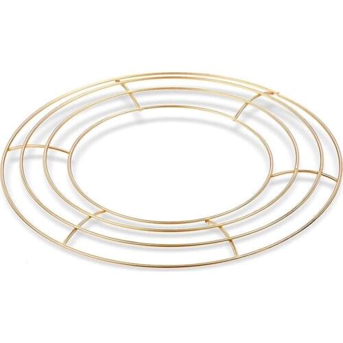 Wreath Frame Circle Garland Artificial Flowers Hanging Hoop Crafts Ring Holiday DIY Decoration Ins Wind Metal Floral Wire Form