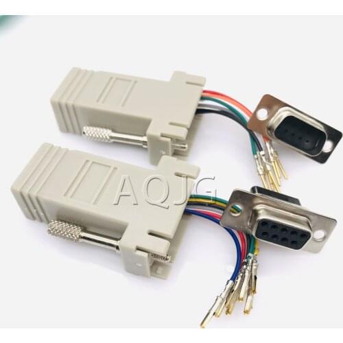 High Quality DB9 Female to RJ45 Female DB9 to RJ45 Adapter Connector rs232 modular cab-9as-fdte to rj45 db9 for Computer