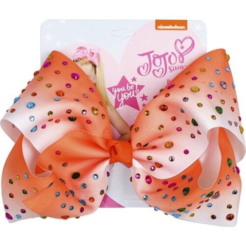 New Style 20 Cm Length Bowknot Duckbill Clip With Colorful Rhinestones Girls Hairgrips Kids Hair Accessories Party Prom Dress Up