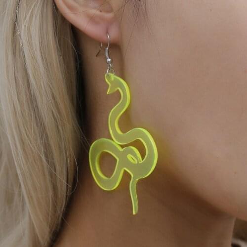 New Punk Acrylic Snake Long Earrings Gold Color Stud Earings For Women Vintage Animal Female statement Fashion Jewelry 2020