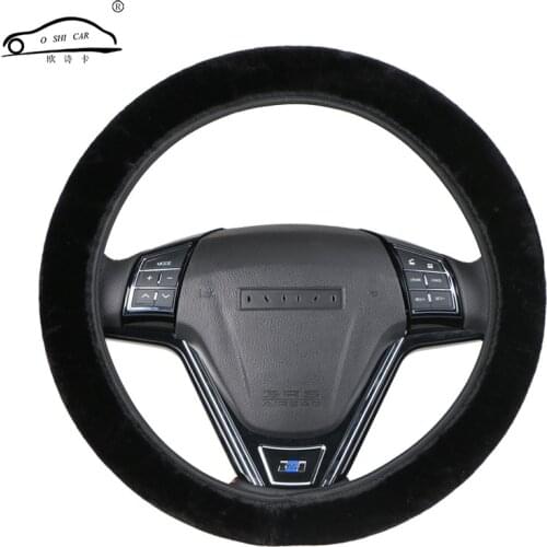 Winter Soft Short Fur Cover on Steering-Wheel/O SHI CAR Universal Elasticity Car Steering Wheel Cover