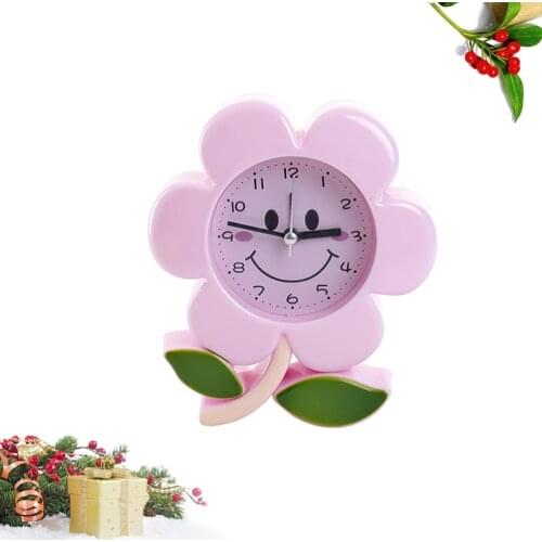 1PC Lovely Premium Colorful Flower Shape Creative Bedside Clock Alarm Clock Desktop Decoration for Kids Students Ramdon Color