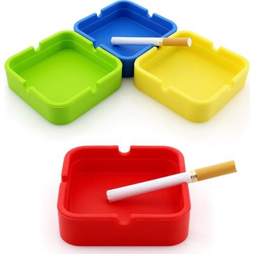 1Pcs Silicone Ashtray Square Foldable Smoking Ash Tray Holder Soft Cenicero Tobacco Herb Cigarette Weed Accessories Posacenere