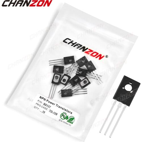 10pcs BD137 TO-126 NPN High Power Voltage Transistor Bipolar Junction BJT Powerful Triode Tube Fets 1.5A 60V Integrated Circuits