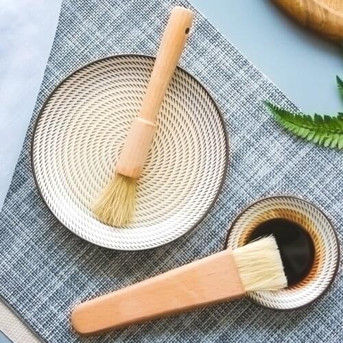 2Pcs/Set Kitchen Brush BBQ Oil Brush Wood Handle Baking Cooking Brush Honey Sauce Brushes Grilling BBQ Tools Kitchen Accessories