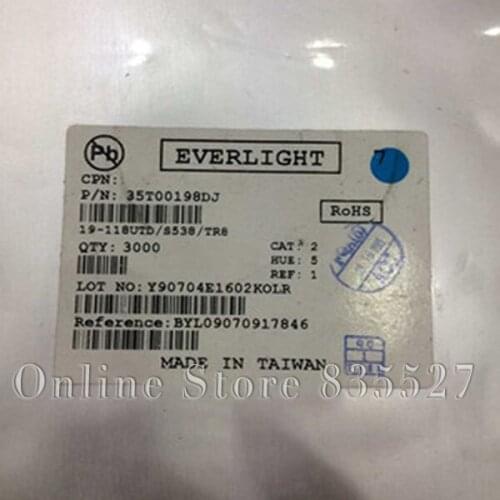 3000pcs/lot LED lamp beads 19-218UTF/S538/TR8 0603 1608 white light 0.3 thickness EVERLIGHT LED light-emitting diode