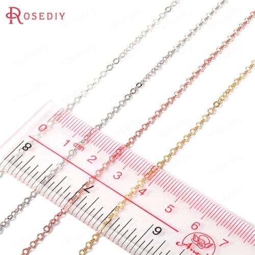 38727)1 Meter Chain Width 1.8MM 2MM 2.8MM Copper Flat Oval Chains Necklace Chains Jewelry Making Supplies Diy Accessories