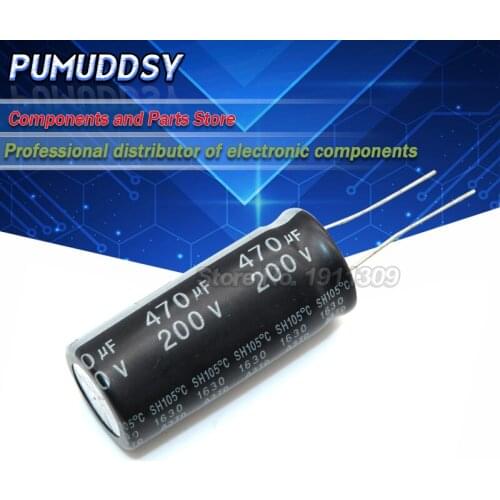5PCS electrolytic capacitor 200V 470UF 18*40 volume 470UF 200V 18x40MM 200V470UF new