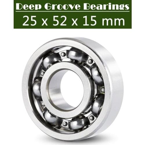 6205 Bearing 25*52*15 mm ABEC-3 P6 ( 2 PCS ) For Motorcycles Engine Crankshaft 6205 OPEN Ball Bearings Without Grease