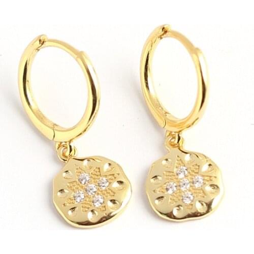 925 Sterling Silver Earring Vintage Baroque Studded Oval Short Pendant Drop Earring OL Trend Personality women Girl ear Jewelry