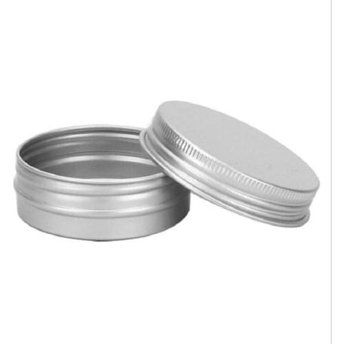50Pcs 5g 15g 30g 50g 80g 100g Aluminum Candle Jar Refill Metal Container Empty Cream Lip Balm Tin Box Hair Wax Pot Silver Can