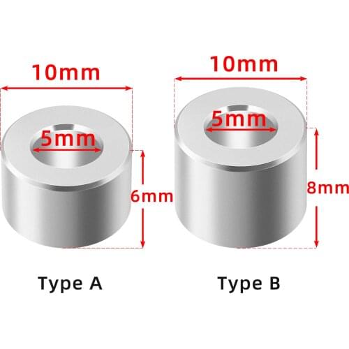 10/20pcs V-slot Isolation Column 3D Printer Parts Openbuilds Aluminium Spacer Quarantine Bore 5MM Height 6/8mm For 3D Pulley