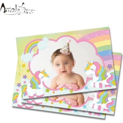 Unicorn Party Supplies Home Decoration Accessories Baby shower Birthday Party Decorations Kids Unicorn Photo Booth frame 5 PCS