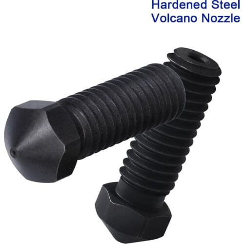 Volcano Nozzle Hardened Steel 1.75MM 3.0MM Filament 3D Printer Parts Hotend Extruder Carbon Fiber PEI PEEK V6 Heater Block E3d