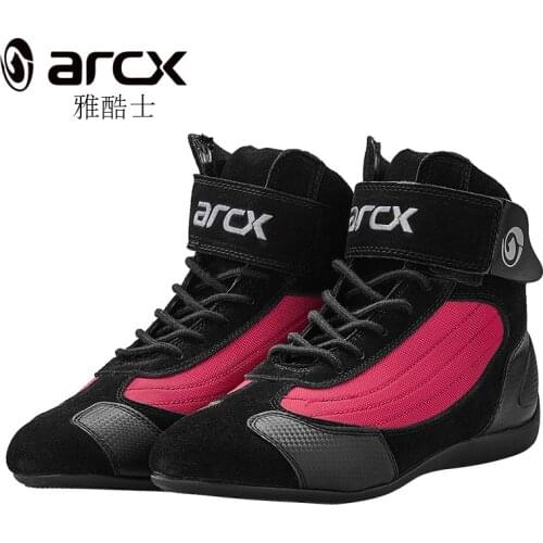 Leather Motorcycle Boots Riding Shoes Racing Breathable Protective Zapato Botas Moto Hombre Femme Motocross Antislip Unisex Arcx
