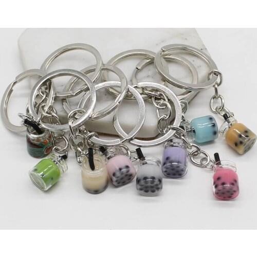 Creative charm beautiful cute simulation tea cup pendant lady bag pendant key ring jewelry