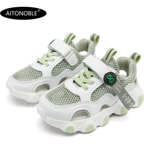 Aitonoble 2020 Summer New Sport Shoes Teenager Sneakers Kids Sport Shoes Fitting Shoes Outdoor Running Shoes