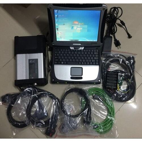 MB Star C5 For Mercdes cars/trucks with CF19 used laptop CF-19 PC with Sd connect 5 vediamo dts V2020.12 hdd software ready use