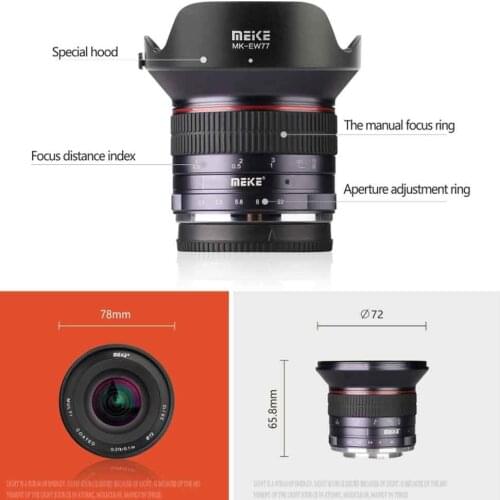 Meike 12mm F2.8 Wide Angle Lens APS-C Manual Focus Lens for Nikon FUJI Sony Canon M43