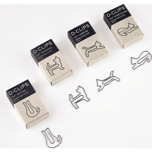 Metal Paper Clip black cat Clips Office Accessories Paper Clips Papel Paper Clips Para Papel