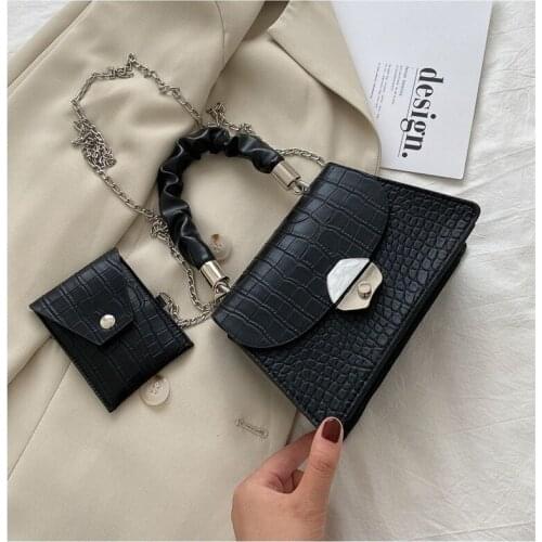 Fashion Crocodile Pattern Women Bags MINI PU Leather Shoulder Bags for Women Chain Designer Luxury Handbag Female Travel Tote