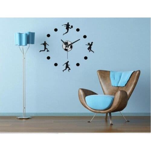 1 piece 12 inch Football Wall Clock soccer Design Creative Children Bedroom Wall Watch Mute Living Room Digital Clock Wall
