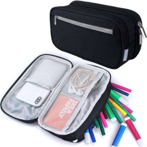 Student Pencil Box Large Capacity Pencil Case For Student School Stationery SuppliesMobile phone data cable stationery bag