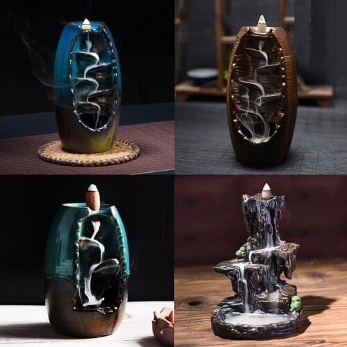 Home Decor Incense Burner Backflow Fountain with Smoke Incense Burner Incense Holder Incense Waterfall Backflow Incense Burner