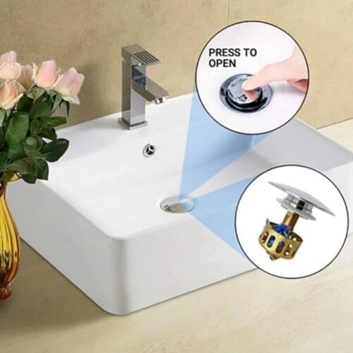 Pop-up Drain Filter Copper Bounce Core Basket Shower Floor Drain Bathroom Plug Trap Hair Catcher Basin Bathroom Accessories