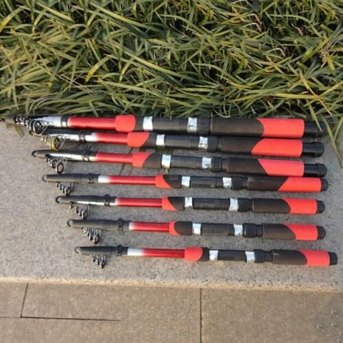 1.8M 2.4M 2.7M 3.0M 3.6M 4.5M Portable Telescopic Fishing Rod Aluminum Fishing Pole Travel Sea Fishing Spinning Rod