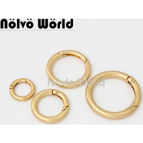 10-50 pieces 6 size 13-16-19-26-31-38mm Satin goldThick Durable Snap Spring Gate Ring for Sewing Purse Bag Chains Connector