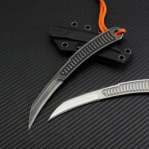 Dropship fix blade 58 HRC Hardness Outdoor Camping Hunting 440C Steel Fixed Blade Stone Washed Small Straight Knife Knife Tool