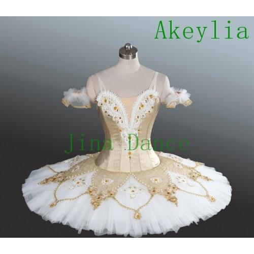 White Gold Ballet Tutu Professional For Girls Classical Pancake Tutu Ballerina Costume Professional YAGP Gold Nutcracker Tutus