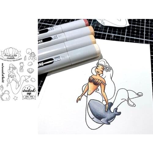 Mermaid Princess Shell Tortoise Seahorse Words Transparent Clear Stamps For DIY Scrapbooking Paper Cards Crafts New 2020