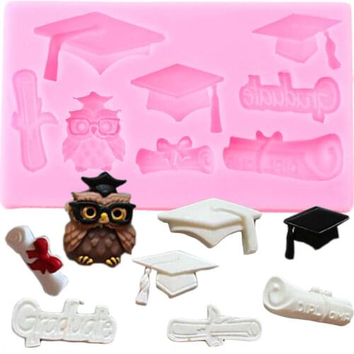 Graduation Series Bachelor Hat Fondant Cake Decorating Tools Graduation Season Cake Border Silicone Mold Candy Chocolate Molds