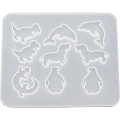 Resin Silicone Molds Pendant Making DIY Crystal Epoxy Mold Small Dinosaur Dolphin Earrings Mould