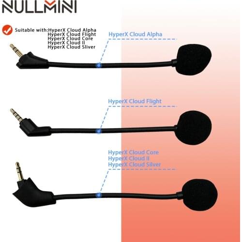 NullMini Replacement Microphone For HyperX Cloud Alpha,Cloud Flight,Cloud Core,Cloud II,Cloud Silver Headpset