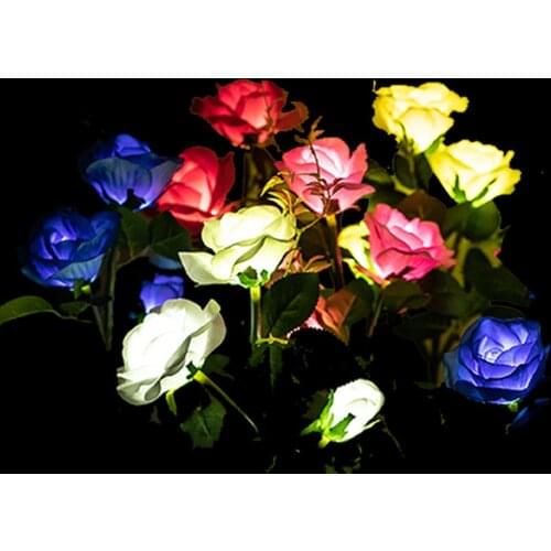 Led outdoor light control switch solar light plug in the ground decorative lawn light solar rose light solar landscape light