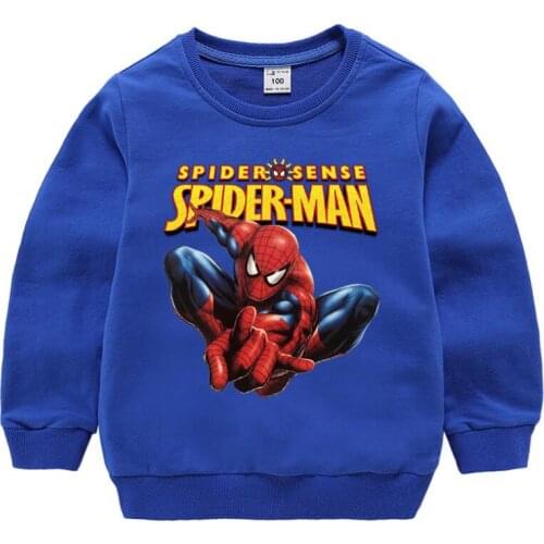 Disney Kids Clothes Girls Boys Spiderman Sweatshirt Hoodie Cotton Pullover Tee Autumn Long Sleeve Baby Streetwear Children