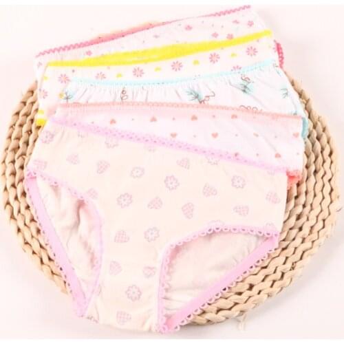 5Pcs/Lot Girls Briefs Underwear Short Colorful Panties Children Cotton Briefs Suit 2-12 years