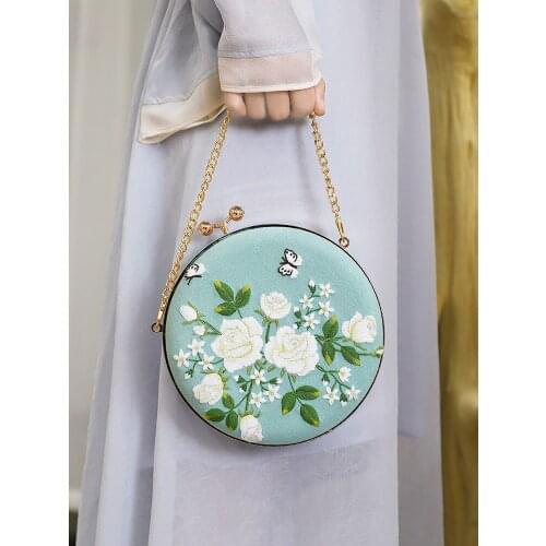 Embroidery DIY Handmade Beginners Material Package Coin Wallet Embroidery Ribbon Self-Embroidery