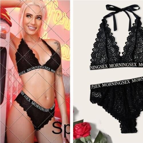 Womens Underwear Sexy Bra Set Transparent Lingerie Sets Bralet Corset Fashion Elastic Knickers Briefs See Through Panties