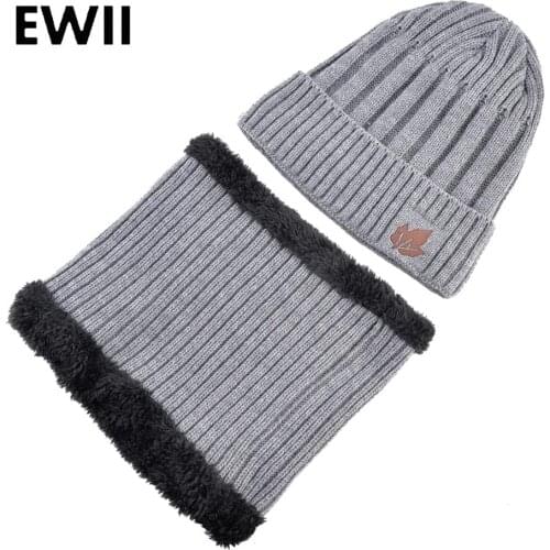 New scarf set winter cap men skullies beanies women mask knitted hat for men neck warmer beanie hats casual knit caps bonnet