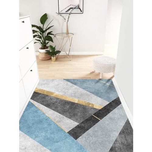 Gold Geometry Welcome Mat Inside Front Rug Rubber Non-Slip Low Profile Washable for Entryway Carpet Heavy Duty Doormat