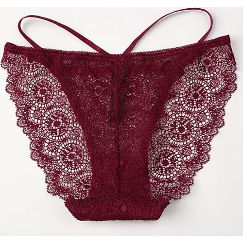 1 Pieces Lace Sexy Female Panties Briefs Lingerie Low Waist Cotton Crotch Red Hot Soft Panty Lacy Lace New Underwear Woman M-XXL