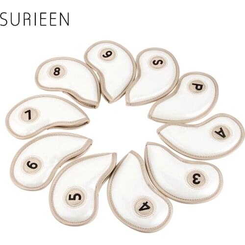 10Pcs Golf Iron Head Covers Waterproof Headcover with Number PU Leather Golf Headcover Protector Cover Widely Used In Iron Heads