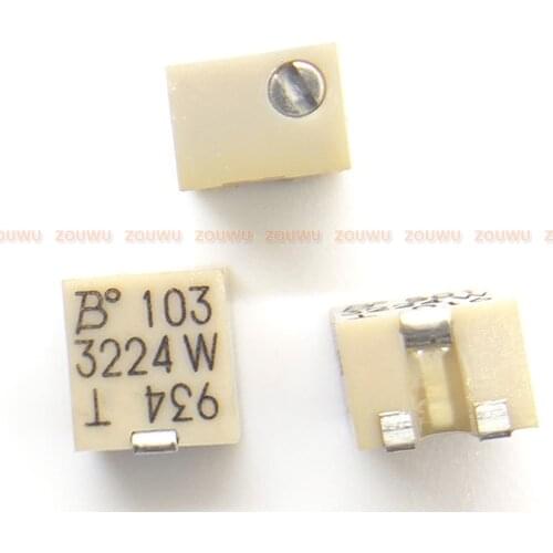 100PCS~500PCS/LOT 3224W-1-103E 3224W 103E SMD multi-turn high-precision adjustable resistance potentiometer brand new original