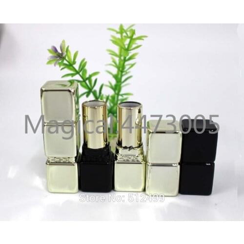 12.1mm DIY lipstick tube 10/30/50pcs gold/black Square brick high-grade lipstick empty Lip balm container packaging wholesale