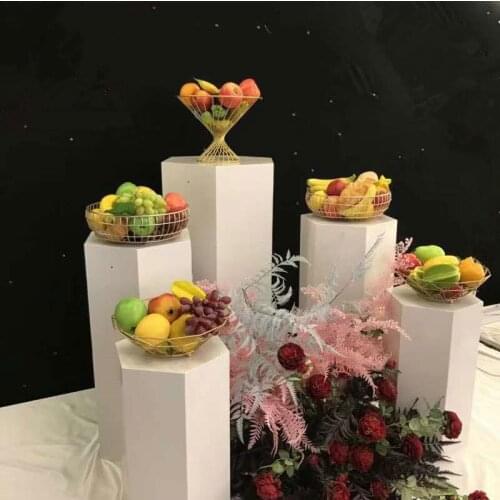 5pcs Luxury birthday Wedding Stage backdrops Metal props Dessert Table cake flower holder Welcome Area Showcase display stand